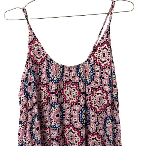 Ann Taylor Loft Linen & Viscose Blend Purple Geometric Print Maxi Dress M - Picture 5 of 6